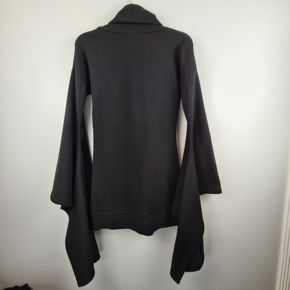 Killstar Black Turtleneck Sweater Dress S Oversized Bell Sleeve Gothic Occult - Picture 8 of 9